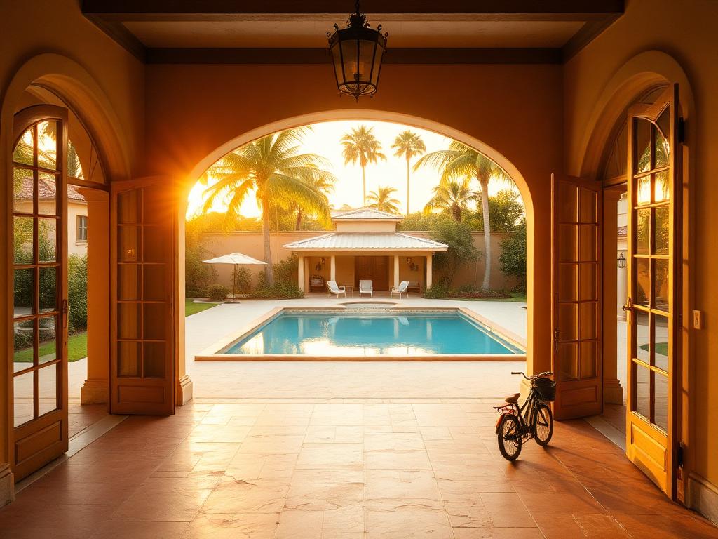 Mediterranean-style family house in Coral Gables with pool and garden