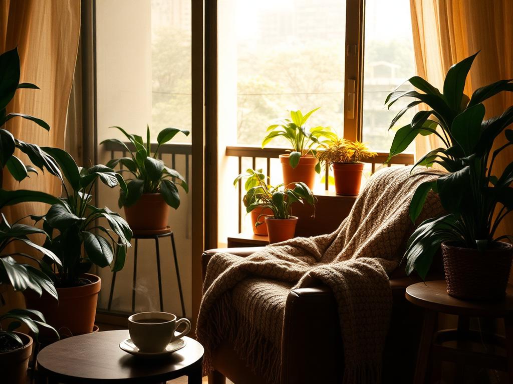 Leafy Laureles apartment interior with balcony in Medellín