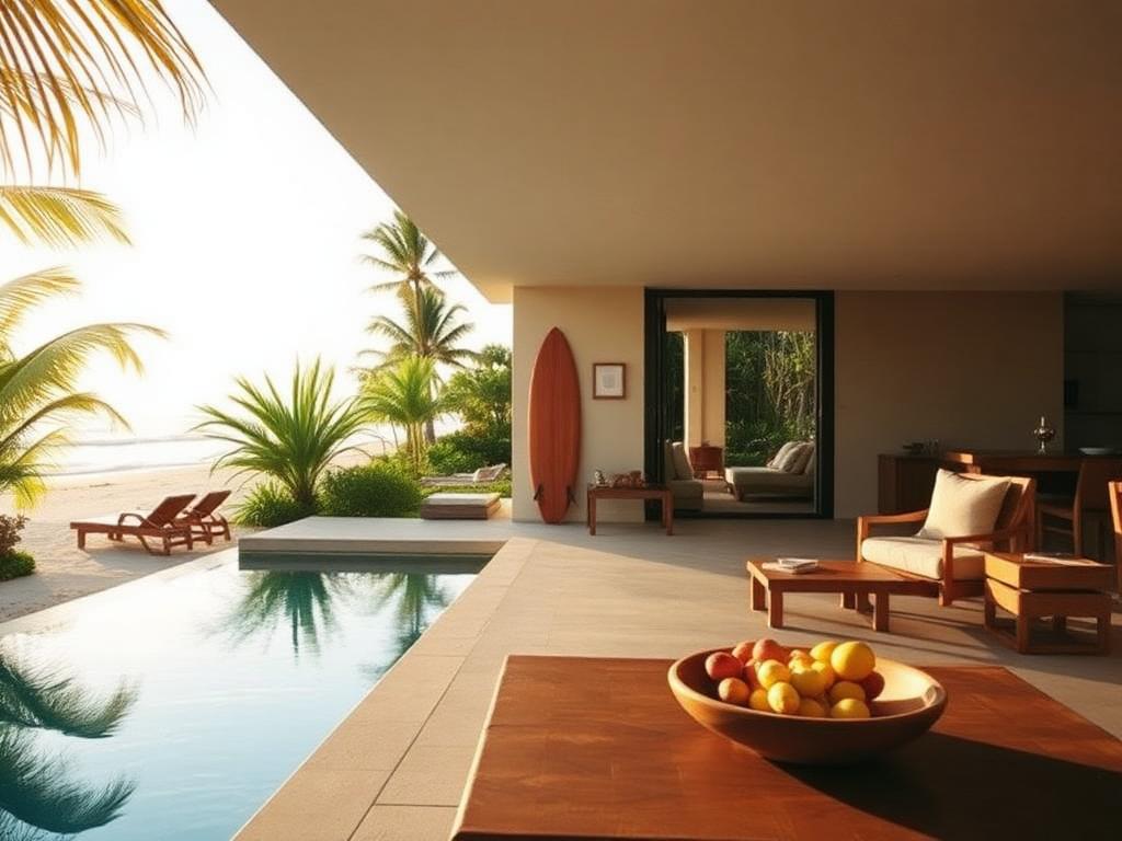 Minimalist beachfront villa in Costa Rica with plunge pool